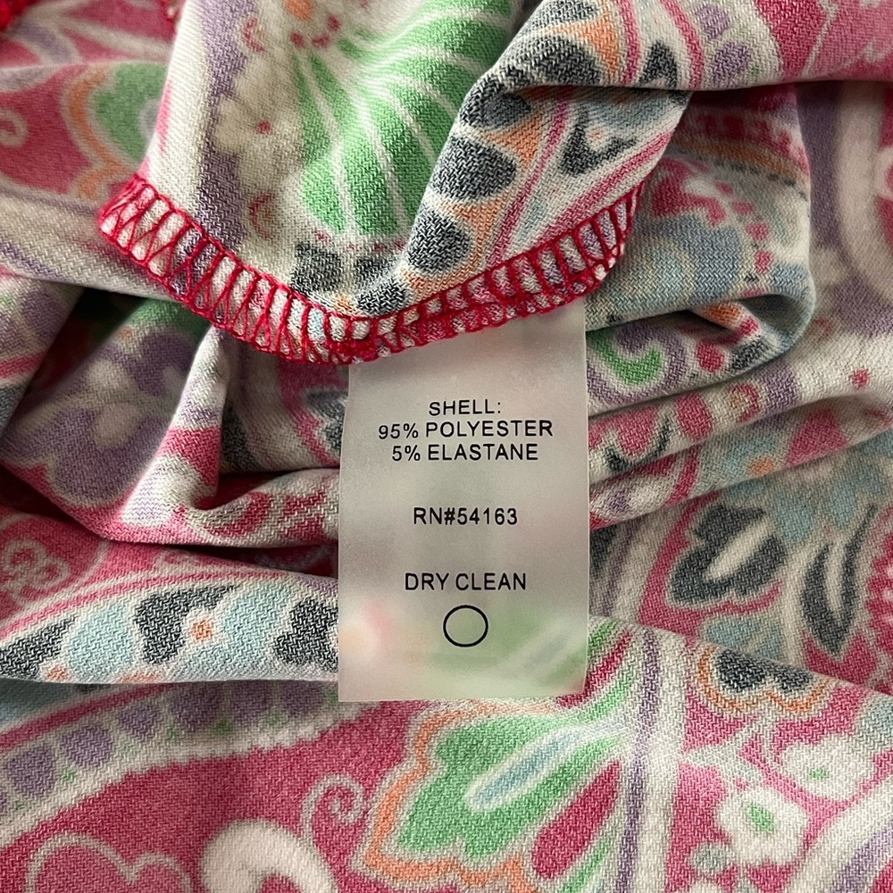 Tommy Hilfiger Pink Multi Color Paisley Poly Spandex Blend Dress Size 10 - Picture 10 of 10